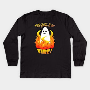 This Ghoul is on Fire! Kids Long Sleeve T-Shirt